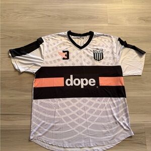 DOPE soccer Jersey - White, Black, and Pink